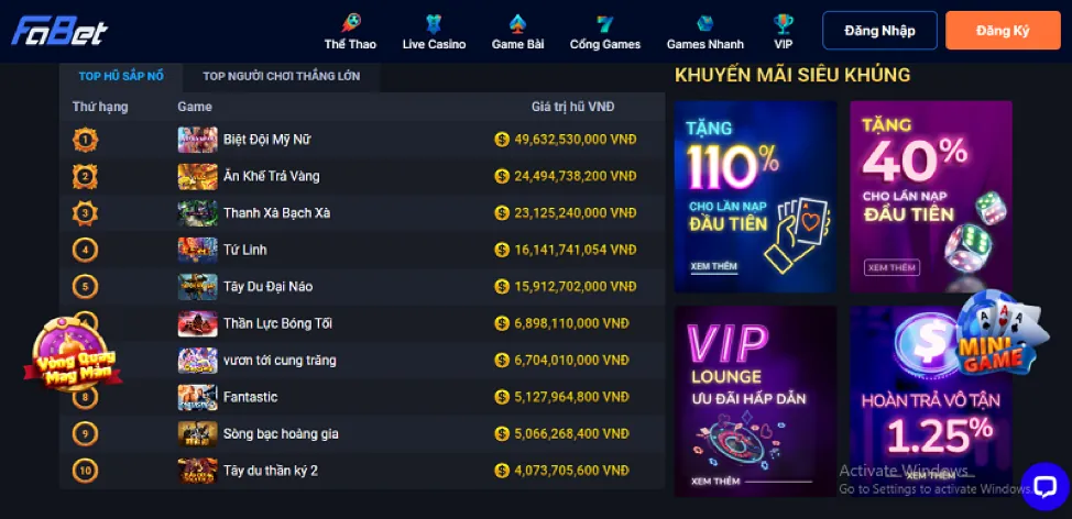 Phần thưởng VIP và chương trình khách hàng thân thiết 7clubs